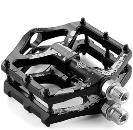 LYCAON Spares LYCAON Bike Bicycle Pedals, Non-Slip Durable Ultralight Mountain Bike Flat Pedals, 3 Bearing Pedals for 9 / 16 MTB BMX Mountain Road Bike Hybrid Pedals (Black-Graffiti)