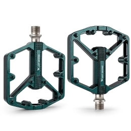LYEAA Spares LYEAA 1Pair Mountain Bike Pedal Anti-Slip Aluminum Alloy Road Bike Pedal Lightweight Sealed Bearings Pedals with Anti-Skid Nails Mountain Bike BMX Road Bike Pedals Accessories (Green)