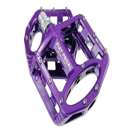 REVALV Mountain Bike Pedal Magnesium Alloy Pedals Mountain Bike Footpegs Dead Air Road Bike Pedals Wide Comfortable Grip 9 / 16 Inch Bike Pedals, Purple