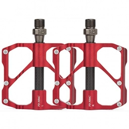 MAIKONG Mountain Bike Pedal MAIKONG Bicycle Pedal, Mountain Bike Pedal, DU Bearing, Aluminum-Magnesium Alloy, Carbon Fiber Bearing, Suitable for Bicycles, Mountain Bikes, Red