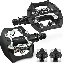 MARQUE Mountain Bike Pedal MARQUE SPD MTB Dual Pedals – Mountain Bike 9 / 16” Axle Pedals Compatible with Shimano SPD Cleats and Platform for Cycling with Regular Shoes, Great for Trekking Bicycles – SPD Cleats Included (Black)