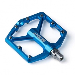 MDEAN Mountain Bike Pedal MDEAN Ansjs Mountain Bike Pedals, 3 Bearings Bike Pedals Platform Bicycle Flat Pedals 9 / 16" Pedals (Blue)