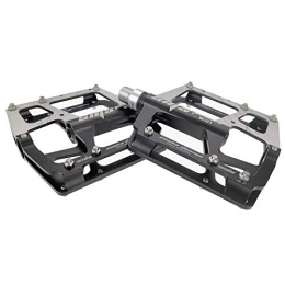 MehuangFeng Spares MehuangFeng Bicycle pedal Mountain Bike Pedal 1 Pair Of Aluminum Alloy Non-slip Durable Pedal Surface Road 5 Colors Lightweight non-slip pedal (Color : Black)