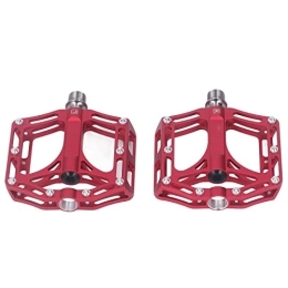 Riuulity Spares Metal Bike Pedals, 1 Pair Professional Lightweight Dustproof Road Bike Mountain Bike Pedals for BMX Bike (Red)