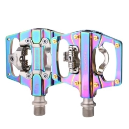 Meteorolite Spares Meteorolite SPD Pedals Mountain Bike Clip in Dual Sided Pedals - Road Bike Spin Bike Flat & Clipless Sealed Bearing Bicycle Clips Pedal (9 / 16" Aluminum)