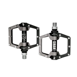 MISNAD Spares MISNAD Motorbike Foot Rests Mountain Bike Pedal Seal 3 Bearing Hollow CNC Aluminum Alloy Wide Non-slip Road Bike Folding Bike Mtb Bicycle Pedal (Color : Black titanium)
