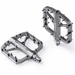 MJJCY Mountain Bike Pedal MJJCY density Mountain Bike Pedals Platform Bicycle Flat Alloy Pedals 9 / 16" Sealed Bearings Pedals Non-Slip Alloy Flat Pedals Spindle (Color : A012-Tit)