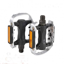 MMFHG Mountain Bike Pedal MMFHG Bicycle pedal Pedal Mountain Bike Ball Bearing Pedals With Aluminum Alloy Pedal Super Light Sliver Color Road Bicycle Pedals