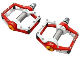 Bestland Spares Moireouce Bike Pedals Aluminum Alloy CNC bearing Shock Absorption Bicycle Cycling Pedals for Mountain And Road, 1 Pair (Red / White)