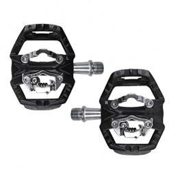 Monnadu Spares Monnadu Bicycle Cycling Bike Pedals with Anti-slip High-strength Dual Platform Self-locking Mountain Bike Pedal Fit compatible with SPD Bicycle ZP-109S Black
