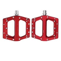  Mountain Bike Pedal Motorbike Foot Rests Mountain Bike Pedals MTB Pedal Aluminum Bicycle Wide Platform Flat Pedals 9 / 16" Sealed Bearing Bicycle Pedals (Color : MZ-326 red)