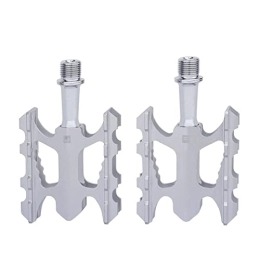 AXOINLEXER Spares Mountain Bicycle Flat Pedals, Road Bike Pedals Lightweight Aluminum Alloy Wide Platform Cycling Pedal for BMX / MTB, silver
