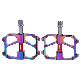 MirOdo Mountain Bike Pedal Mountain Bicycle Pedals 9 / 16" Road Bicycle Pedals Sealed Bearings Non-Slip CNC Aluminum Lightweight Cycling Pedal Fits For MTB BMX Road Bike (Color : Colorful)
