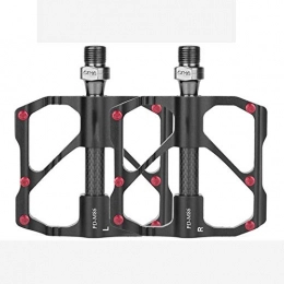 Aaren Spares Mountain Bike Aluminum Alloy Bearing Pedal Bicycle Palin Pedal Carbon Fiber Road Bike Pedal Accessories Easy Installation (Color : Black)