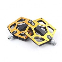 Aaren Spares Mountain Bike Bearing Pedal Flat 3 Palin Pedal Anti-Skid Pedal Easy Installation (Color : Yellow)