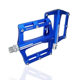 Samine Spares Mountain Bike Bearing Pedals 9 / 16 Inch Spindle Aluminum Alloy Flat Platform Blue