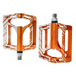 kaige Spares Mountain Bike Bearing Pedals 9 / 16 inch Spindle Aluminum Alloy Flat Platform for BMX MTB Road Bicycle WKY (Color : Orange)