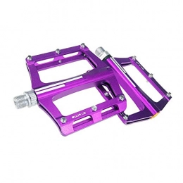 Samine Spares Mountain Bike Bearing Pedals 9 / 16 Inch Spindle Aluminum Alloy Flat Platform Purple