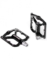WANYD Spares Mountain Bike Bearing Pedals, CNC Machined Ultralight Aluminum Bicycle Pedal-Black