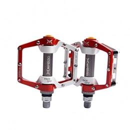 N/V Spares Mountain Bike Bicycle Two Palin Pedals Aluminum Alloy Dead Fly Non-slip Bearing Ankle Strong Wear Red