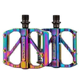 Mountain Bike Pedal, 1 Pair Colorful Bicycle Pedals, Non-Slip Aluminum Alloy Bicycle Pedals for Road Mountain MTB BMX Bikes, Sealed Bearings, Universal Thread Calibre
