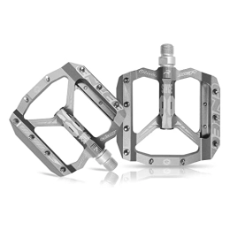 SUFUL Spares Mountain Bike Pedal, Aluminum Alloy T6 Tread, 12mm Chromium-molybdenum Steel Sealed DU Bearing, Cleats for Gripping, Wear-resistant and Corrosion-resistant (Silver)