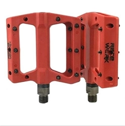 PPLAS Spares Mountain Bike Pedal Nylon Fiber Non-Slip 9 / 16 Inch Bicycle Platform Flat Pedals for Road Mountain BMX MTB Bicycle Peda (Color : Red pair)