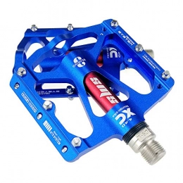 YSHUAI Spares Mountain Bike Pedal, Pedals Spin Freely, 9 / 16 Inch Bicycle Platform, Mountain Bicycle Pedals, Road Bike Aluminum Alloy Bicycle Metal Pedals, Cycling Flat Pedal, Lightweight Skid Bike Pedals, Blue