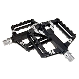 BEP Spares Mountain Bike Pedals, 14MM Shaft Core Aluminum Alloy 3 Bearing Wide Pedal for Mountain Road Trekking Bike, Black