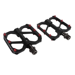 Changor Spares Mountain Bike Pedals, 2PCS Flat Platform Pedals Strong Steel Shaft Sealed Three Bearings for Maintenance(Black)