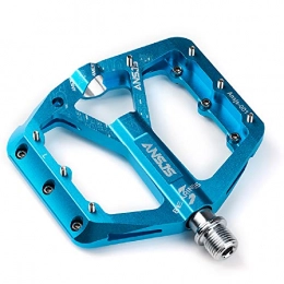 ANSJS Mountain Bike Pedal Mountain Bike Pedals 3 Bearings Bike Pedals Platform Bicycle Flat Pedals 9 / 16" Pedals Blue MTB Pedals (Blue)