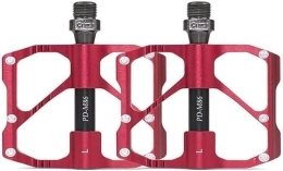 BUNGAA Spares Mountain Bike Pedals, 9 / 16'' MTB Mountain Road Bike Aluminum Alloy Pedals 3 Sealed Bearing With Anti-Skid Nails Flat Pedals 232g (Color : Rood, Size : Road)