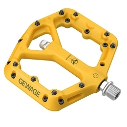 GEWAGE Spares Mountain Bike Pedals - 9 / 16" Nylon Fiber Bicycle Flat Pedals -Bicycle Platform Pedals for Road Mountain BMX MTB Bike (Yellow)