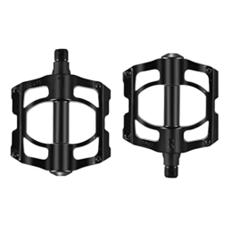 BUNGAA Mountain Bike Pedal Mountain Bike Pedals, Alloy Platform 3 Sealed Bearings Anti-Skit Pedals With Cleats 9 / 16" For Folding Road Mountain Bike BMX Cycling 430g (Color : Black)