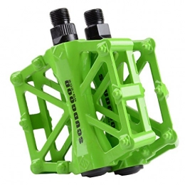 Skyrocket Spares Mountain Bike Pedals Aluminium Alloy Flat Platform for Road Bicycles Fixed Gear BMX, 9 / 16" (Green)