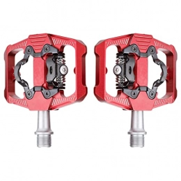 Mountain Bike Pedals Aluminum Alloy 3 Sealed Bearing SPD Platform Pedals Bicycle Accessories 1Pair Red for Outdoor Sports