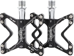 ROFRA Spares Mountain Bike Pedals, Aluminum Alloy Bicycle Pedals, 14mm General Thread, Bicycle Sealed Bearing Flat Pedals, for MTB Mountain Bike Road Bike(Four Colors) (Black)