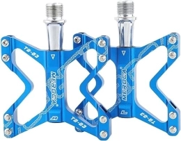 Mountain Bike Pedals, Aluminum Alloy Bicycle Pedals,14mm General Thread,Bicycle Sealed Bearing Flat Pedals, for MTB Mountain Bike Road Bike(Four Colors) (Blue)