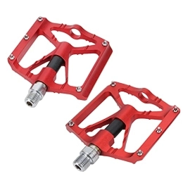 Gedourain Mountain Bike Pedal Mountain Bike Pedals, Aluminum Alloy Bike Pedals Not Easy To Loosen Not Increase The Burden Of Riding Easy To Install Light in Weight for Mountain Bike(Red)