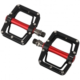 Astibym Spares Mountain Bike Pedals, Aluminum Alloy Flat Pedals for Bicycle Pedals(black+red)