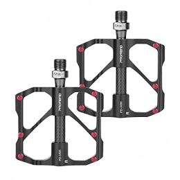 Mountain Bike Pedals Aluminum Alloy for Road BMX Light Weight Cycling Carbon Fiber Axial Tube Sealed Bearing 9/16”Black