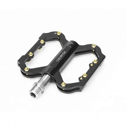 Mountain Bike Pedals, Aluminum Alloy Three Palin Bearing Titanium Alloy Shaft Pedal Bicycle Spare Parts,Black