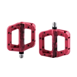 NOOLAR Mountain Bike Pedal Mountain Bike Pedals, Anti-vibration Mountain Bike Pedal Anti-skid Lightweight Nylon Fiber Bicycle Pedal Board High-strength Anti-skid Bicycle Pedal (Color : Red)
