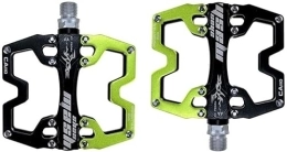 XCC Mountain Bike Pedal Mountain Bike Pedals Bearing Perrin Flat Aluminium Skeletonised Non-slip Spikes Bike Pedals (Color : Green, Size : Free size)