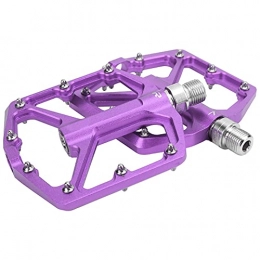 01 02 015 Mountain Bike Pedal Mountain Bike Pedals, Bicycle Platform Flat Pedals Micro‑groove Design for Outdoor for Road Bikes for Mountain Bikes(Purple)