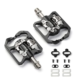 MDEAN Mountain Bike Pedal Mountain Bike Pedals - Dual Function Flat and SPD Pedal - 3 Sealed Bearing Platform Pedals SPD Compatible, Bicycle Pedals for BMX Spin Exercise Peloton Trekking Bike