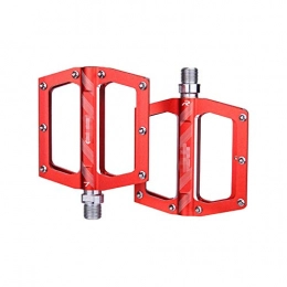 DHTOMC Mountain Bike Pedal Mountain Bike Pedals High Strength Aluminum Alloy Durable Anti-slip Perlin Bearing 1 Pair Bicycle Pedals Mountain Bike Pedals Bike Accessories Anti-skid Surface (Size:90 X 75.5 X 16mm; Color:Red)