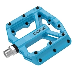 CXWXC Spares Mountain Bike Pedals - Lightweight Nylon Fiber Bicycle Pedals with Removable Anti Skid Nails - Bicycle Platform Pedals for MTB 9 / 16 inches (Blue)