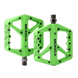 Mountain Bike Pedals MTB Pedals Bicycle Flat Pedals 9/16" Sealed Bearing Lightweight Platform for Road Mountain BMX MTB Bike, High Performance - Green