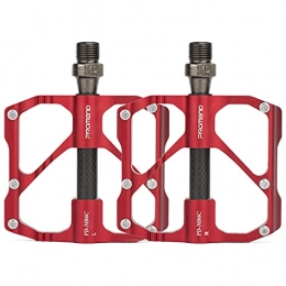 XHANGEV Spares Mountain Bike Pedals MTB Pedals Bicycle Flat Pedals Aluminum 9 / 16" , 3 Bearing Lightweight Platform for Road Mountain BMX MTB Bike (Red)